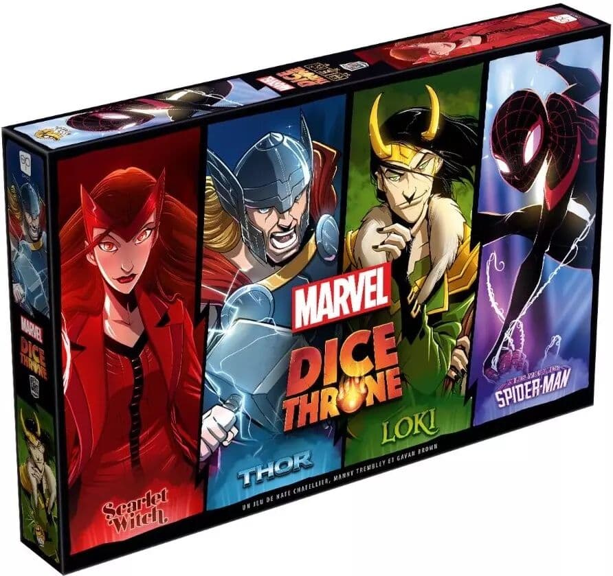 Couverture du jeu Dice Throne Marvel - Scarlet Witch, Thor, Loki, Spider-Man